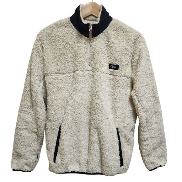 Zyia Jackets & Blazers - Zyia Womens Sherpa Teddy Jacket Cream 1/4 Zip Pocket Size Small Active Outdoor
